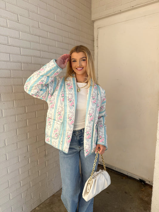 Pastel Bloom Quilted Jacket