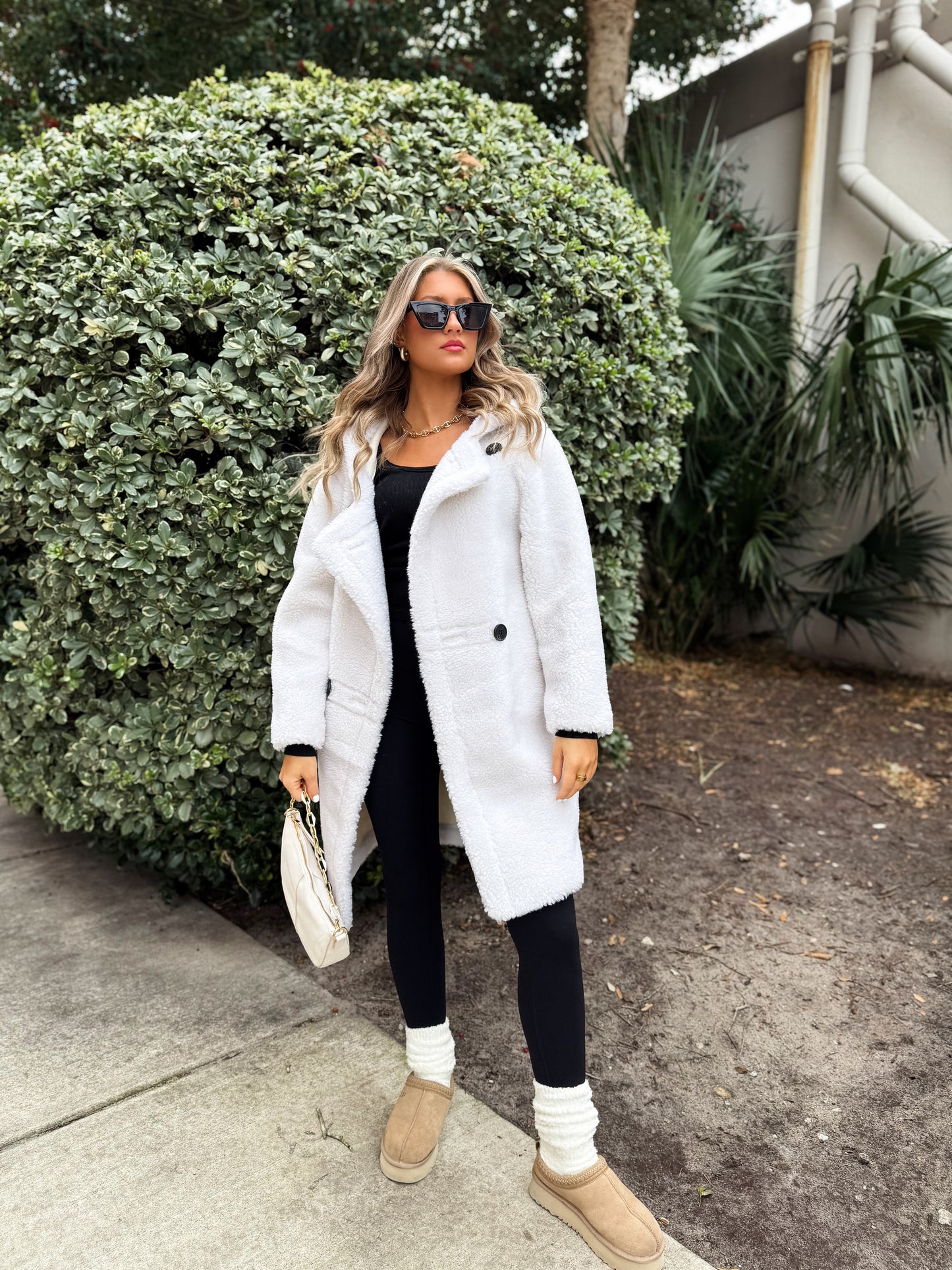 Go Where You Choose Sherpa Coat: White