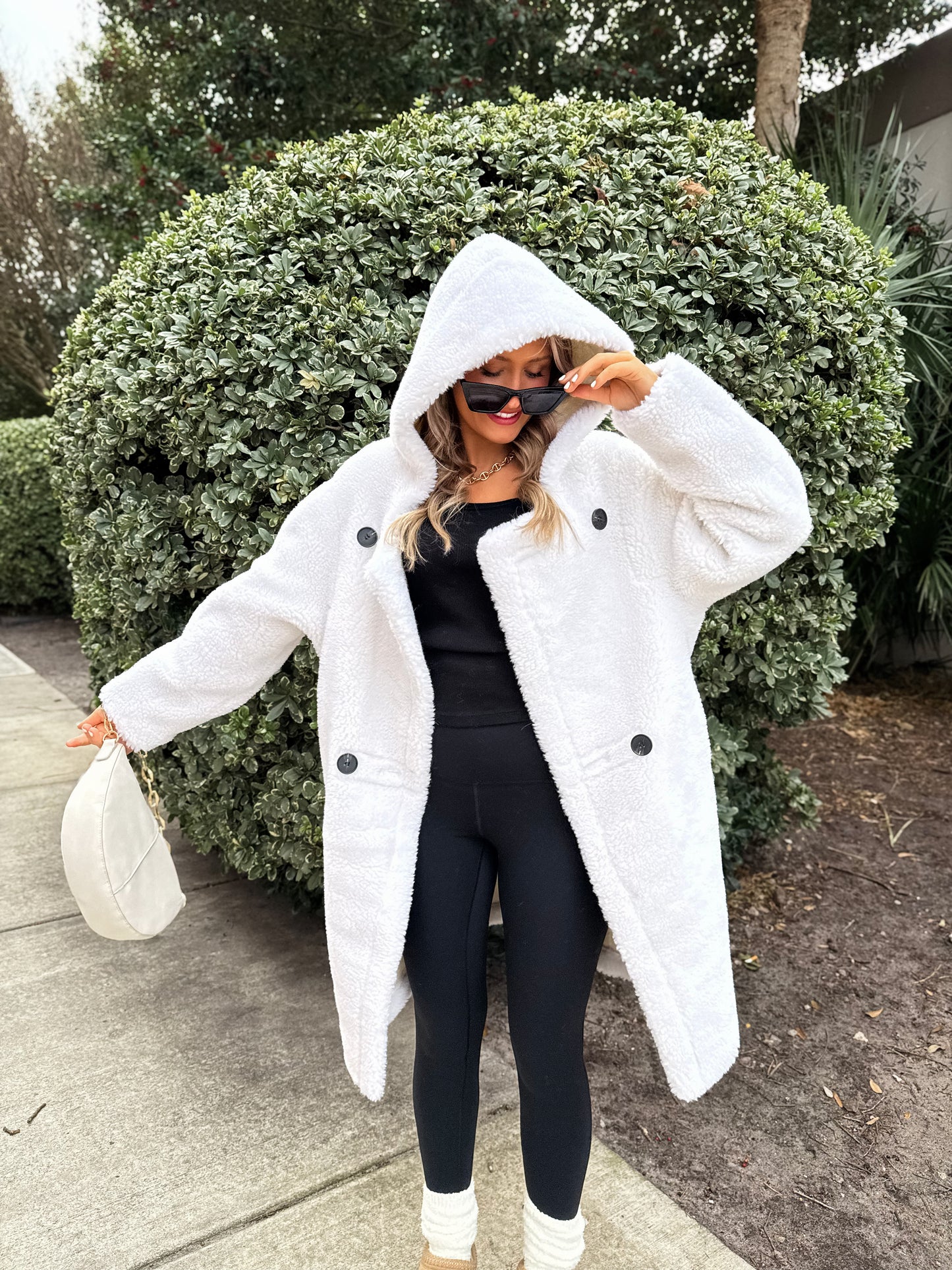 Go Where You Choose Sherpa Coat: White