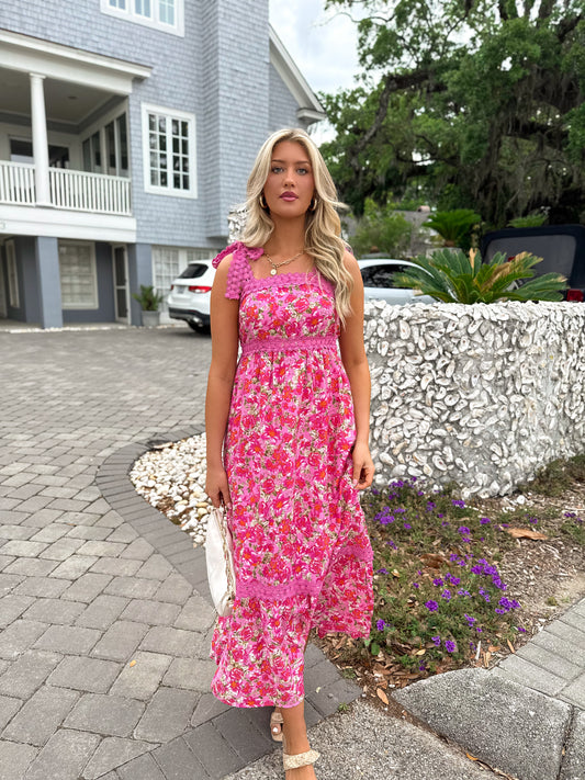 Wildflower Lane Maxi Dress: Magenta