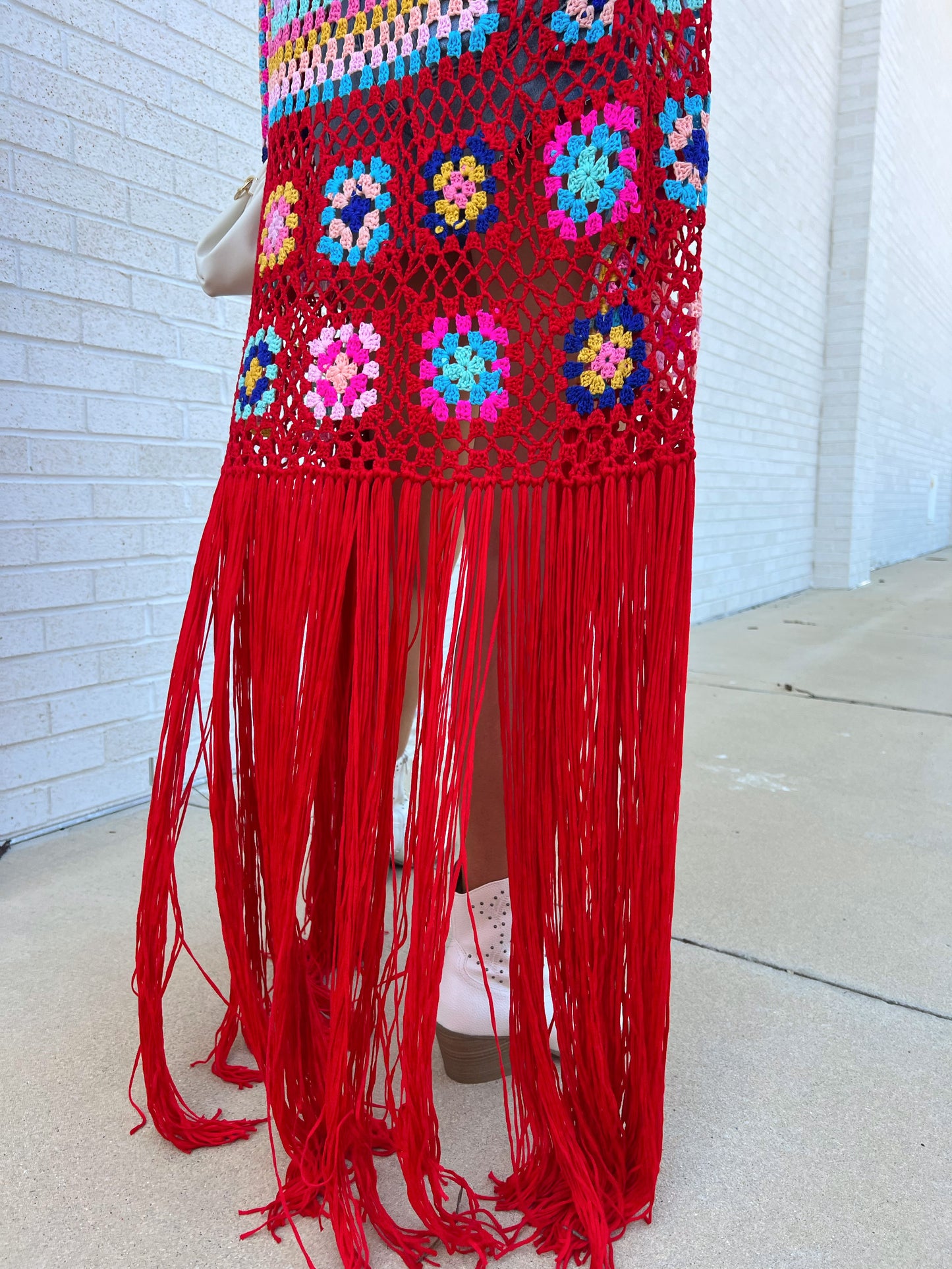 All I Really Want Crochet Duster: Red IN STOCK