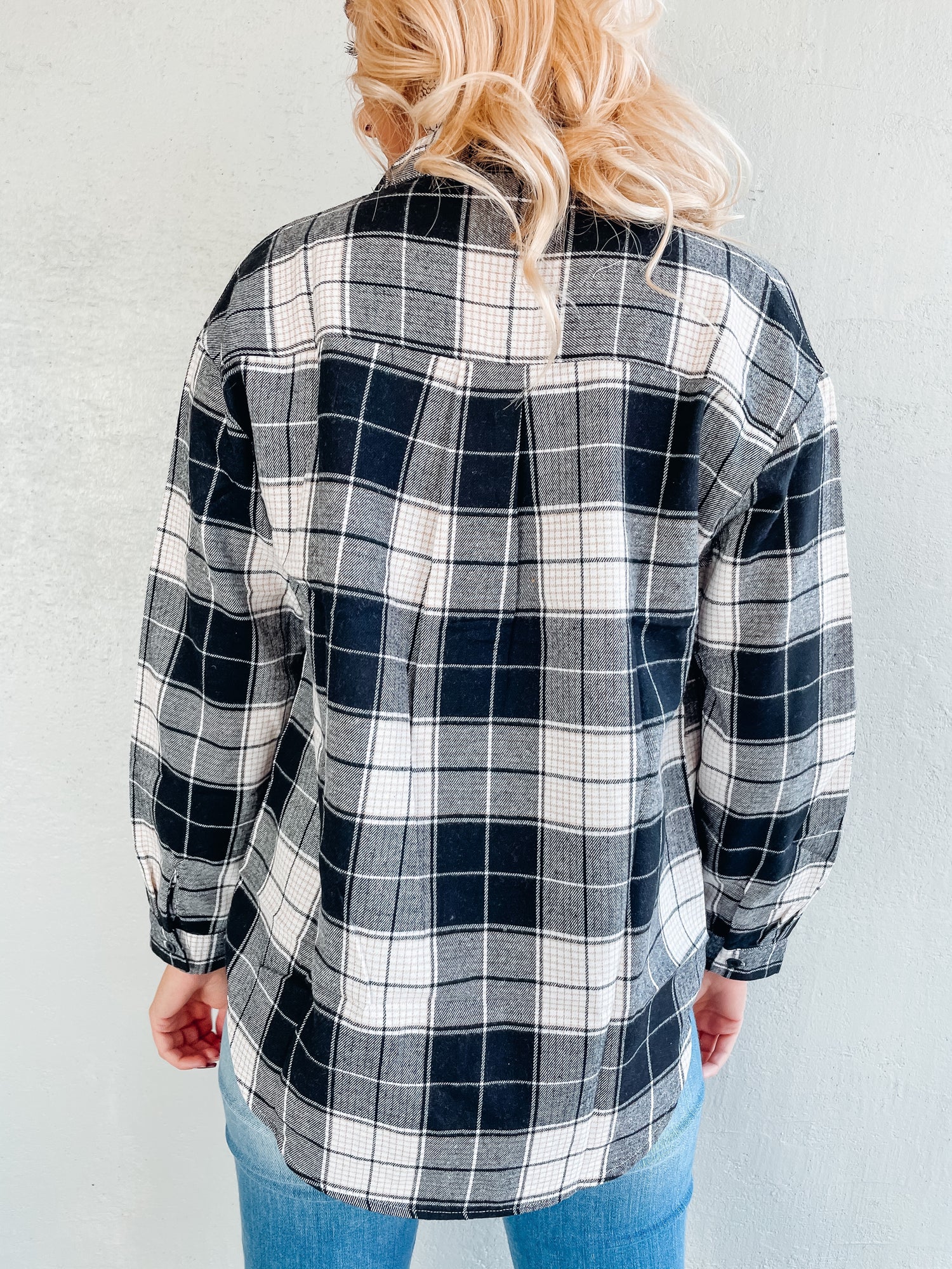 Raleigh Black Plaid Flannel - Brooklyn's Boutique